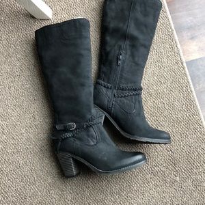 Matisse -Tall black suede boots.